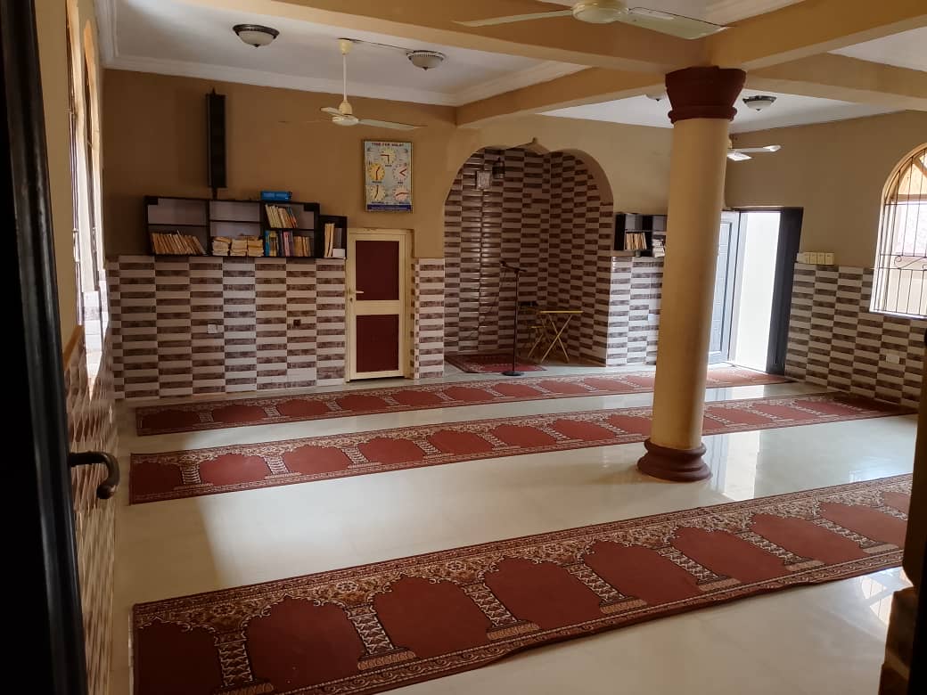 The campus prayer hall, where students gather for daily and Friday prayers